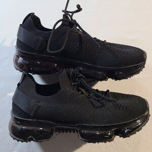 Link Kids Black Mesh Sneakers Size 2 Lace Up Athletic Running Shoes